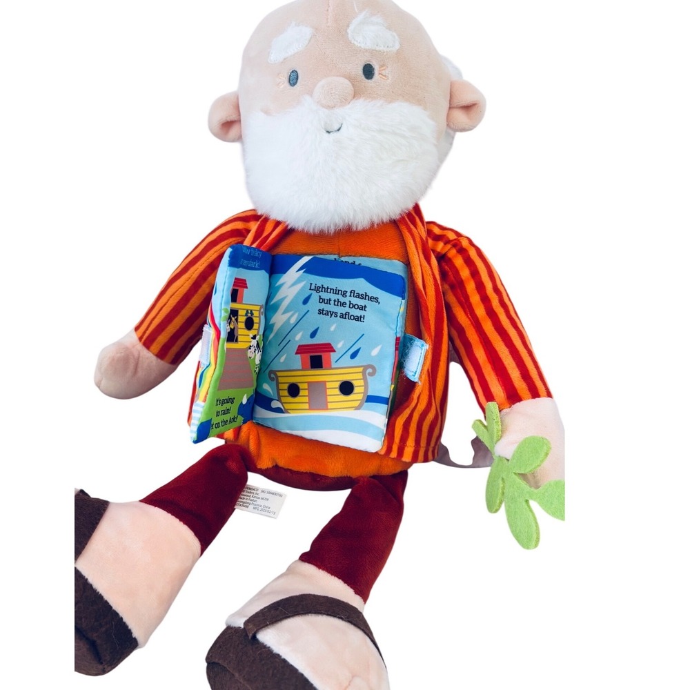 DEMDACO Noah's Ark Plush Noah Puppet Soft Story Book 17" Christian Bible Toy - Picture 3 of 5